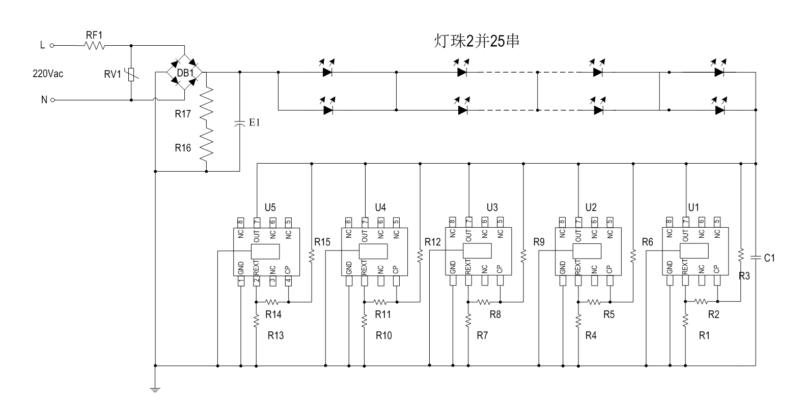 SM2091E对于LED高压线性灯带的应用方案(图3)